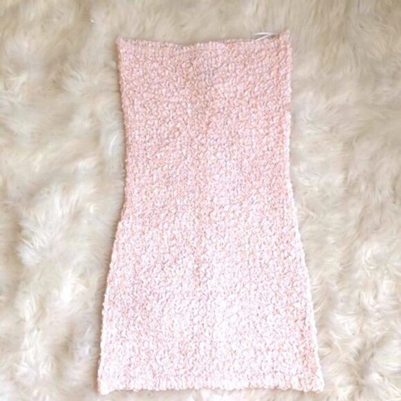 Petersyn Nora Smocked Mini Dress Melon 0range Strapless Sleeveless Bodycon NEW - Picture 3 of 10